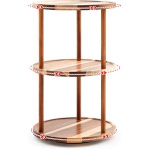 Briwooody 3-tier Lazy Susan Organizer 10 Inch, Rotating Spice Rack, Spinning Organizer, Industrial Turntable Spice Rack for Cabinet, Kitchen Countertop, Pantry