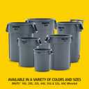 Rubbermaid Commercial Products BRUTE Heavy-Duty Round Trash/Garbage Can, 10-Gallon, Yellow, Outdoor Waste Container for Landscapers/Construction/Restaurants/Back of House/Offices/Warehouses