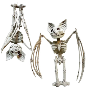 GIFTEXPRESS 2pcs 11 Inches Halloween Bat Skeleton Hanging Bats for Halloween Decoration, Horror Scene Skeleton Decoration Holiday Décor Theme Party