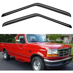 Window Visors Rain Guards for 1980-1996 Ford F150 F250 F350 Standard Cab, Out-Channel Window Vent Wind Deflectors Visors Shades for 80-96 Bronco, for 2 Front Doors