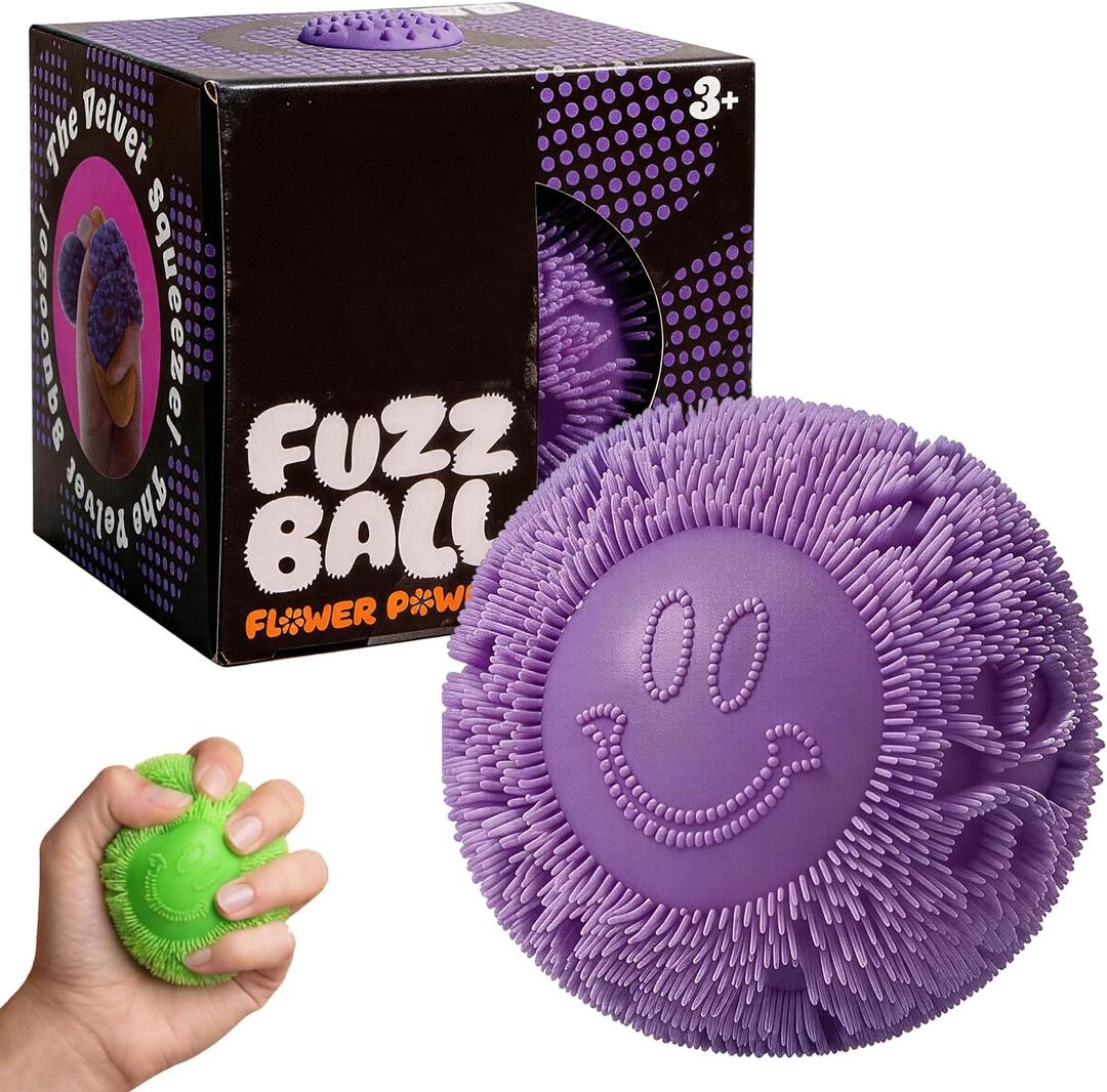 Fuzz Ball Squishy Stress Ball Slow Rising Memory Foam Fidget Squishy Fuzz Balls Adults Anxiety Stress Relief Toys - Purple