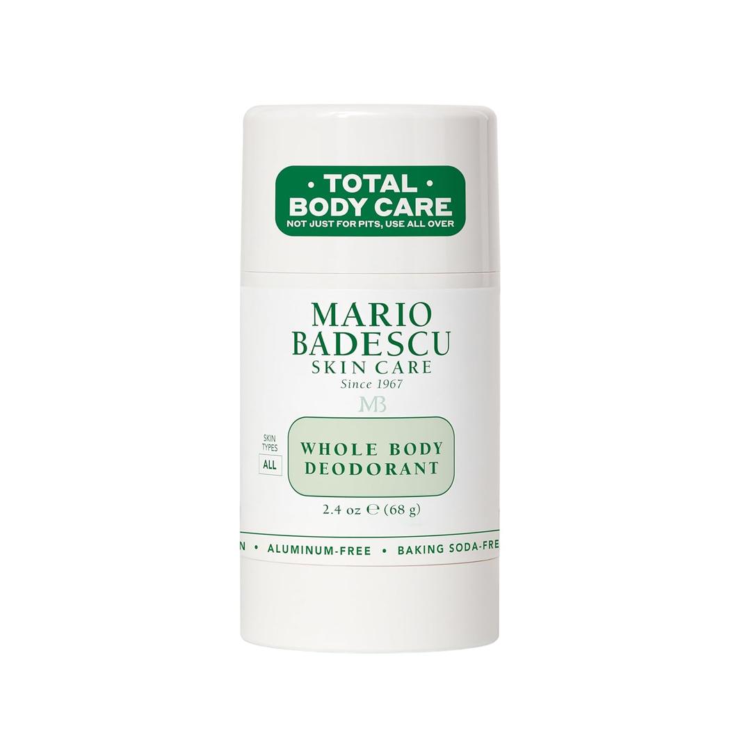 Mario Badescu Whole Body Deodorant for Women and Men, Baking Soda & Aluminum Free, Lightweight All Over Deodorant, Full Body Odor Eliminator for Travel & Daily Use, Non-Irritating, 2.4 Oz