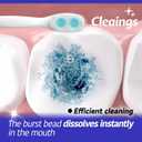 cleaings Mini Brushes-Disposable Toothbrushes with Double Cleaning Beads Toothpaste and Pick for Daily Life or Travel, 20 Count-Mixed FlavorPack of 5