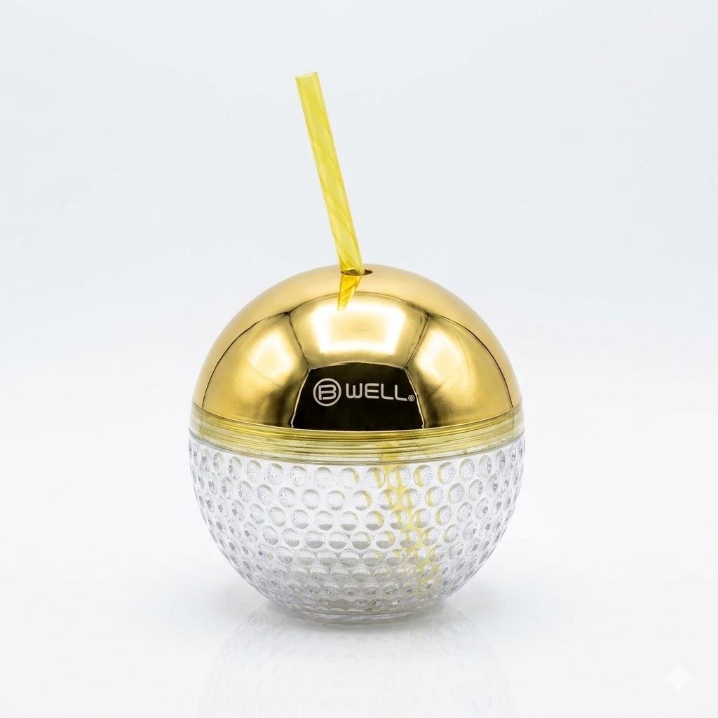 B•WELL Gold Disco Ball Tumbler Water Bottle