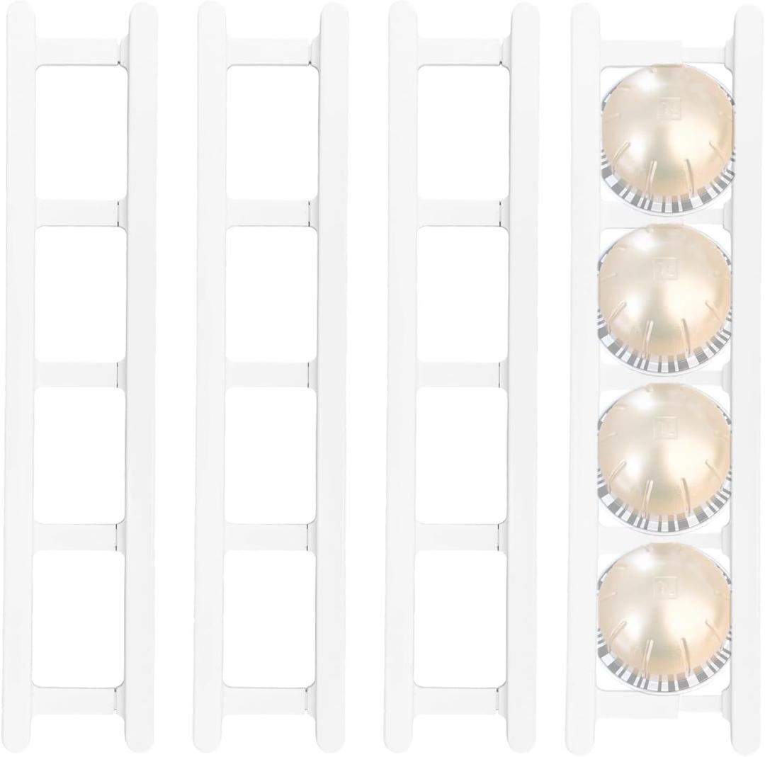 4 Sets Adhesive Coffee Capsule Holders, ABS Wall Mounted Coffee Pod Holders with Adhesive Strips and Extended Fixed Brackets Suitable for Storage & Displaying