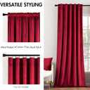 MIULEE Velvet Curtains 90 inches - Luxury Blackout Curtains for Bedroom Living Room Thermal Insulated Super Soft Window Drapes Rod Pocket & Back Tab Christmas Decor, Red, W52 x L90 inches, 2 Panels
