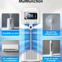 Portable Air Conditioner, 4 in 1 Evaporative Air Cooler with Remote Control, 1200ML Water Tank, 120 Oscillating, 4 Speeds, 12H Timer, Mist Spray Tower Fan for Home Office, White