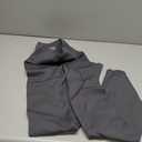 OQQ Women's 1 Piece Yoga Pants Ribbed Seamless Workout High Waist Bell Bottoms Flare Leggings (Medium, Dark Grey)