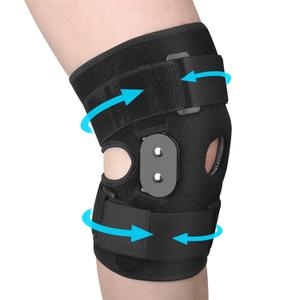 CHIYAN Hinged Knee Brace for Women Men, Open Patella Design with Dual Metal Side Stabilizers, Knee Immobilizer Support for Joint Pain Relief, Arthritis, Meniscus Tear, ACL, PCL, MCL (X-Large, Black)