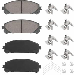 ILONPA Front Ceramic Disc Brake Pads Set for Highlander 2008-2013, Sienna 2011-2020, for Lexus NX200t NX300 NX300h RX350 RX350L RX450h RX450hL, 4PCS(With Hardware)