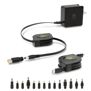 ReTrak 67 W Retractable Universal Laptop Charger and Power Adapter with 14 Tips
