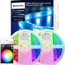 GIDERWEL Smart ZigBee 32.8ft RGB LED Strip Lights Dimmable Kit with ZigBee 3.0 Controller Work with ZigBee Hub Bridge Echo Plus for APP/Voice Control Ambiance Lighting Alexa LED Strips