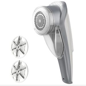 MR.SIGA Fabric Shaver and Lint Remover with 2 Speeds, Rechargeable Electric Lint Fuzz Remover with LED Lights and 2 Replaceable 6-Leaf Blades, Cream/Gray