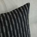 Kevin Textile Pack of 2 Farmhouse Throw Pillow Covers Boho Woven Texture Linen Striped Decorative Pillow Cases for Couch Bed and Chair, Black 12 x 20 inches 30 x 50 cm