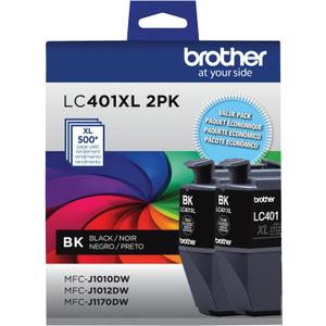 Brother Genuine LC401XL 2PK High Yield 2-Pack Black Ink Cartridges
