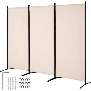 VEVOR Room Divider, 3 Panel Room Divider, Folding Privacy Screen and Portable Partition Divider for Room Separation, Freestanding Room Partitions for Office, Bedroom, Study, Beige