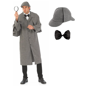 fun shack Mens Detective Costume Adult, Detective Costume Men, Detective Halloween Costume, Private Investigator Costume, L