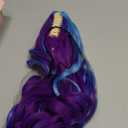 SEIKEA Ponytail Extension, 18" Lightweight Wavy Curly Clip in Pony Tails, Colored Hair Extensions for Kids, Crazy Hair Day Accessories for Girls Synthetic Hairpiece Blue Purple