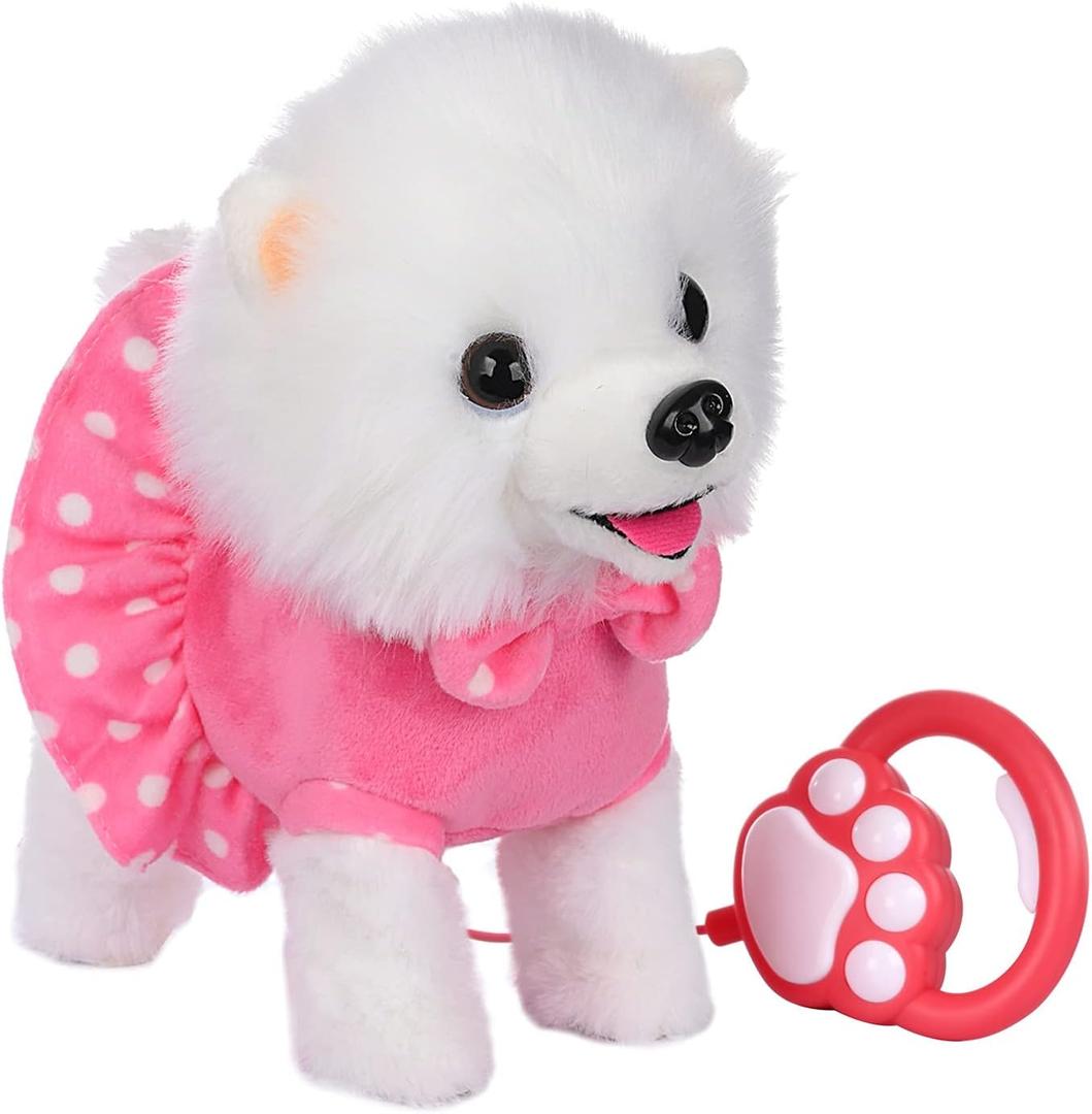 WorWoder Electronic Singing Walking and Barking Plush Dog Toy Interactive Puppy Dog with Remote Control Leash for Kids Toddler Gifts Birthday Girls Boys