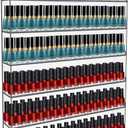 Acrylic Nail Polish Rack 6 Tier, Clear Nail Polish Display Racks Wall Mount, Hold Up to 180 Bottles, Nail Polish Storage Organizer with 50PCS Nail Swatch Sticks