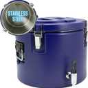 5 Gallon Insulated Beverage Cooler: 5 Gallon Water Dispenser - water dispenser with Stainless Steel Interior and Spout/Spigot, Portable Sports Cooler for Camping, Parties, and Outdoors (Blue)