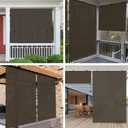 E&K Sunrise 8'W x 6'H Outdoor Roller Shades Patio Cordless Roll Up Blinds Foldable Sun Shade UV Block Exterior Sun Screen for Outside Porch Backyard Deck Pergola (Brown)
