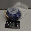 Juvale Japanese Cast Iron Teapot with Infuser & Stovetop Tea Kettle - 34 oz, Blue - Heat Retention, Removable Lid & Fold-Down Handle