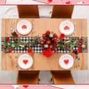 3 Pcs Farmhouse Holiday Table Runner Set Heart Valentines Day Shamrocks St. Patrick's Day Easter Egg Table Runner for Home Dining Room Kitchen Decor, 13x72 Inch(Buffalo Plaid)