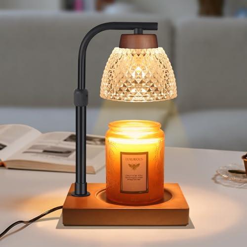 Dimmable Candle Warmer Lamp with Timer, Electric Wax Melt Warmer, Lamp Candle Warmer For Jar Scented Candles Mothers Day Birthday Gifts for Women Mom Grandma, Home Offices Decor Light(Diamond White)