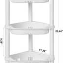 ELYKEN 3 Tier Shower Caddy Organizer Shelf Corner, 14.4 x 11.2 x 22.4 Inches, Rustproof, Plastic Shower Rack Stands for Inside Bathroom, Bathtub, White