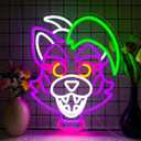 Anime Cartoon Glamrock Roxanne Wolf Neon Signs for Wall Decor,USB Dimmable Cartoon Game Neon Light for Bedroom Gaming Room Man Cave Bar Birthday Gifts(12.7 * 15.7in) (Purple)
