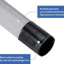 DAVCO 4" x 100 ft Pool Backwash Hose Braided Reinforced Lay Flat Water Discharge Pump Hoses For Swimming Drain Pools and Clean Filters, with 2 Clamp