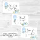 Hadley Designs Baby Shower Thank You Cards with Envelopes - 24 Baby Boy Thank You Cards for Gift, 4x6 Boy Thankyou Notes Babyshower Sprinkle, Cute Blue Floral Shower Thanks Card