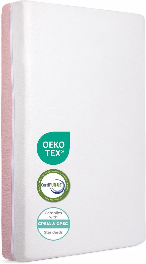 Mini Crib Mattress, 2-Stage Firmness 38x24x4 Inch for Mini & Portable Cribs