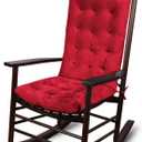 ELFJOY Rocking Chair Cushion Large Rocking Chair Pads with Ties Premium Tufted High Back and Seat Cushion 2 Piece Set Burgundy