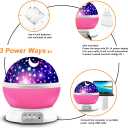 MOKOQI Star Projector Night Lights for Kids - Fun Gifts for 1-4-6-14 Year Old Girls Night Light Projector Rotating Star Sky Moon Light Projector for Kids Bedroom Decor -Pink