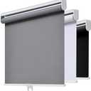 AOSKY Cordless Roller Shades Blackout Blinds for Windows Room Darkening Rolled Up Shades with Spring System, UV Protection Window Shades Door Blinds for Home and Office (29" W x 72" H, Grey)