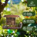 Kingsyard Squirrel Proof Suet Feeder, Cage Bird Feeders for Outdoors Hanging, All Metal, Double Suet Cake Capacity, Tray & Weatherproof, Brown