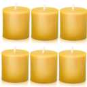 Natural Beeswax Pillar Candle -2x2 inch Smokeless, Dripless Candles Set of 6 -Small Yellow Pure Beeswax Candles with Natural Scent for Family Church Prayer Home Decor, Each 13 Hours Burning
