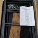 KITIVIALA 5 Gallon Water Jug Holder with 4 Slots, Heavy Duty Water Bottle Storage Rack, 2-Layer Wood Shelves and Fabric Drawer for Home, Kitchen, Office, Garage