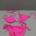 ZAFUL Women's Triangle Bikini Floral String Bikini Set Two Piece Swimsuit Bathing Suits (0-Hot Pink, L)