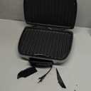 Hamilton Beach Electric Indoor Grill, 6-Serving, Large 90 sq. in. Nonstick Easy Clean Plates, Floating Hinge for Thicker Foods, 1200 Watts, 6.38"D x 12.68"W x 13.78"H , Silver (25371)