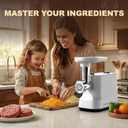 CHEFFANO Meat Grinder, [2500W Max] Electric Meat Grinders with, 2 Grinding Blades, 3 Plates, Sausage Stuffer, Kubbe Kit, for Home Kitchen Use, 3-In-1 Heavy Duty Mincer