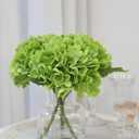 CHASMILE Lifelike Artificial Hydrangea Arrangement in Decorative Vase - Real Touch Fake Flowers for Home, Office, Bathroom or Water Bar Decor, Elegant Table Centerpiece (No Water Needed) (Green)