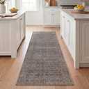 Kuden 2'6"x7' Runner Rug, Machine Washable Area Rug with Non-Slip Backing, Vintage Style, Soft, Easy Clean, Low Pile Rug for Hallway, Entryway, Kitchen, Bedroom