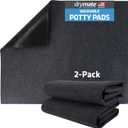 Drymate Washable Pee Pads for Dogs (2-Pack), Waterproof, Absorbent, Non-Slip, Reusable Pet Training Potty Puppy Mats, Housebreaking, Incontinence Bed Pads, Crate/Kennel (USA Made) (Large, 29 x 36) (29" x 36" (2-Pack), Charcoal)