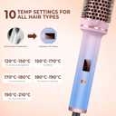 Thermal Brush,10 Temperatures LCD Display Upgrade to 400F 1.5 in Heated Round Brush Curling Iron Heated Ceramic Tourmaline Ionic Comb 110-240V Volum