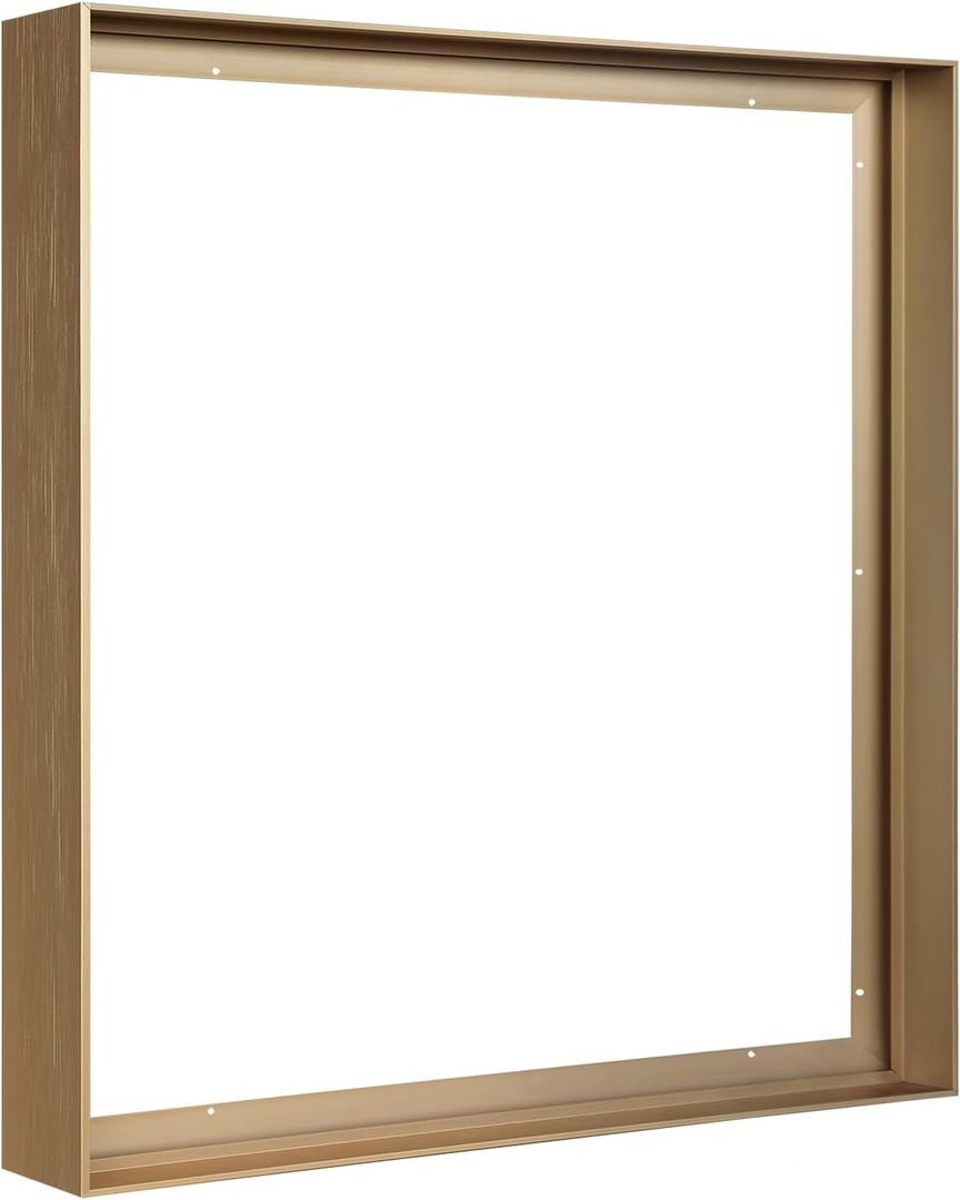 Floater Frame for 36x36 Canvas Paintings, DIY Metal Floating Frame with 1.5 Deep for Artists Designers Landscape Portrait Artwork, Modern Home Office Wall Decor (Bronze)