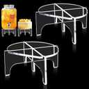 2Pcs Glass Drink Dispenser Stand, Acrylic Stands,Fit Max 8.7 Inch Diameter of Beverage Dispenser Holder, Water Dispenser Stand for Parties and Events, Plant Stands, Cake Stand (Length 8.7in, Thickness 5mm)