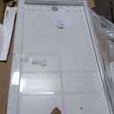 Shower Base Pan in White Left Linear Drainer, Rectangular Shower Base 60"34"4" with Non-Slip Floor Panel and Stainless Steel Shower Drain Cover